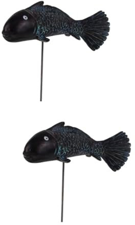 BCOATH 2pièces Décoration De Jardin Résine Poisson Ornement De Poisson pour Cour Décor De Jardin Et Ponds Accessoire De Fête Et Thème Extérieur