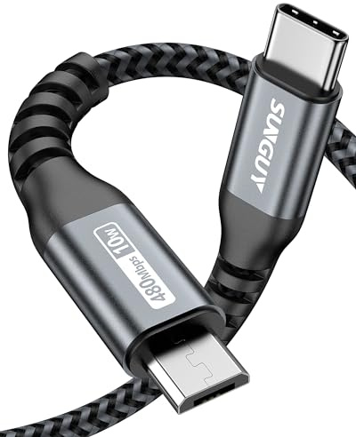 SUNGUY Micro USB auf USB C Kabel, 3Meter USB C auf Micro USB Ladekabel und Datenkabel Kompatibel für Galaxy S7/S5,LG G5/G6,Moto Z/Z2,Kindle,Tablet-Grau