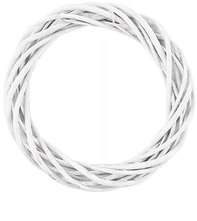 SUMKTO 15-30cm Weißer Rattan Kranz Ring DIY Weihnachts Kranz Dekor Künstliche Blume Girlande Weihnachten Party Geschenke Hochzeit Heim Dekoration