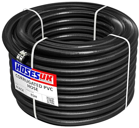 28 mm Innendurchmesser, 3 m Wellpappe, Teichpumpenrohr/Schlauch/Flexischlauch + Schlauchschellen