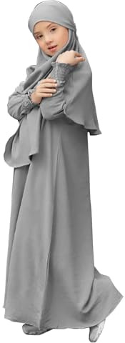 Chanpning Gebetskleidung für Kinder, Mädchen Muslim Kleider, Lange Ärmel Abaya Mit Hijab, Islam Kleidung Frauen, Damen Muslimische Kleid Set, Gebetskleid Jilbab Khimar Ramadan