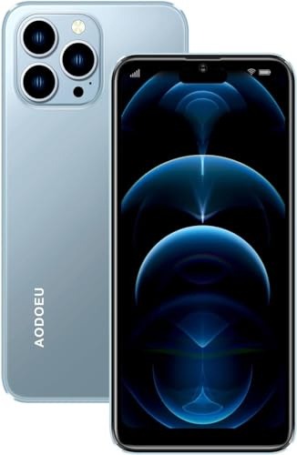 AODOEU Téléphone Portable Débloqué 4G, 6Go+64Go Android 13 Waterdrop 6,56, 8MP+21MP, Chargement Rapide Smartphone Pas Cher, 3 Slot-Dual SIM Telephone Portable Pas Cher WiFi/GPS/OTG/Type C-Bleu