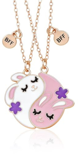 Kireida Collar Mejor Amigas para 2 Colgantes De Conejo Joyería BFF Amistad Regalo De Cumpleaños Cosas Lindas para Niñas Cadena De Amistad Animal