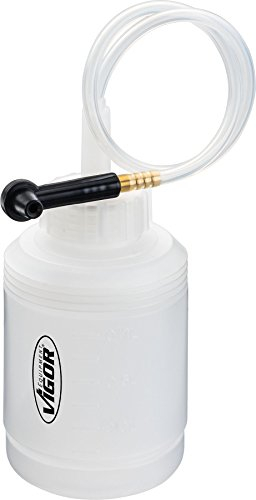 ViGOR V4668 Bremsflüssigkeit-Behälter I für alle gängigen Entlüfterventile, inkl. Silikonschlauch Länge: 550 mm I Auffangbehälter zum Entlüften von Brems- und Kupplungssystemen