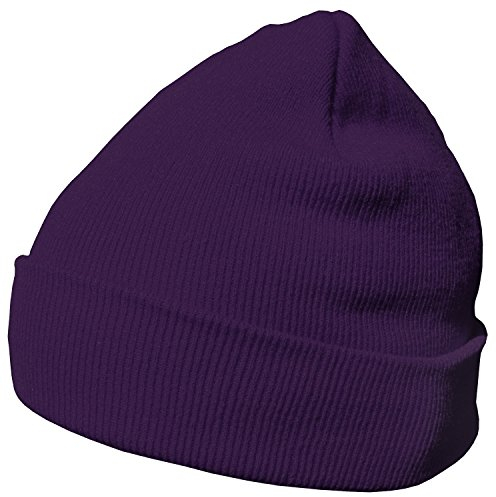 DonDon Bonnet Beanie pour l'hiver avec design classique et moderne Violet foncé - Taille unique