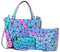 LOVEVOOK Sac à Main/ à épaule Femme ensemble Géométriques, Desigual Sac Cabas/de Cours Bandoulière/Portefeuille 3 pièces, holographique Sac Fourre-tout, Unique