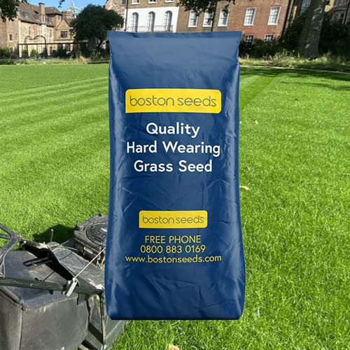 Boston Seeds Quality Grass Seed, Hardwearing Grass Seed for Family Lawns & Grass (1 x 10kg)