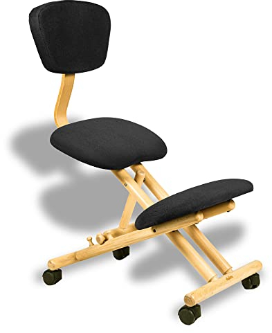 cinius Ergonomischer Stuhl (Made in Italy) mit Knie- und Rückenstütze, auch für hohe Personen geeignet (bis zu 190 cm). Ideal für Sitzarbeiter. Einstellbare Neigung zwischen Sitzfläche und Knien