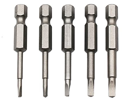 Fongmore 5 puntas de destornillador hexagonales de 50 mm, cabeza triangular magnética, grado de impacto, tratado térmicamente, acero S2 TA1.8 TA2.0 TA2.3 TA2.7 TA3.0