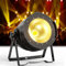 GdjRttk 80W COB foco LED par de DMX con luz blanca/cálida 3 brillo, luz estroboscópica con ventilador profesional Iluminación de escenario para DJ, estudio, concierto, boda, teatro, Navidad