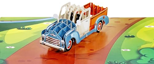 CUTPOPUP Auto - Tarjeta de Cumpleaños Emergente, Tarjeta del Día del Padre, Tarjeta de Felicitación 3D,Tarjeta Felicitacion Cumpleaños (Car) US8-SD193ES