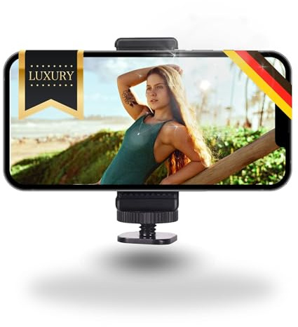 TronicXL Blitzschuh Smartphone Halterung für Kamera Befestigung Handy kompatibel mit iPhone Handyhalterung Stativ Adapter ColdShoe Kaltschuh Mount und 1/4 Zoll Gewinde