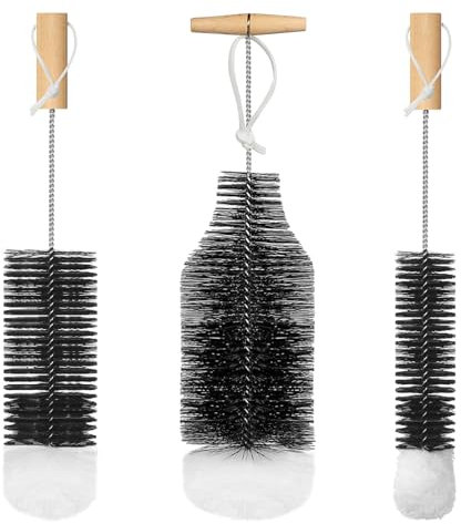 Soda Brosse de nettoyage pour bouteille en verre, adaptée à l'eau de soda, aux bouteilles de bébé, etc. (noir)