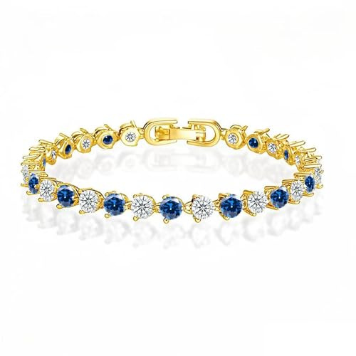 HEEYA 925 Sterling Silver White Gold Plated Bracelet with Cubic Zirconia Friendship Bracelets, Silver/Gold Jewellery Birthday Gifts for Women Mum Ladies
