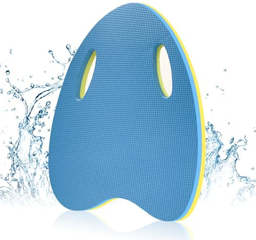 Tavoletta Nuoto per Bambini e Adulti, Kickboard con Manico, Tavola da Nuoto, Galleggiante di Nuoto per Esercizi di Nuoto e Allenamento (Blu a A)