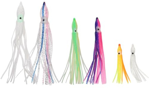 MAGICLULU Lot de 30 Leurres Souples pour Calmars Et Poulpes 5-12 Cm en PVC, Coloris Aléatoire, Appâts Réalistes pour Pêche en Plein Air, Usage Multiple, Pêche en Mer