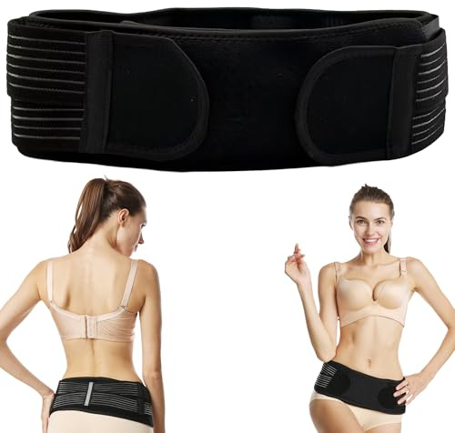 YJFY Ischias - Fascia per fianchi da donna e da uomo, cintura ISG, antiscivolo, regolabile, per bacino, vita, schiena e addome (nero)