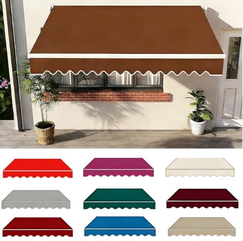 Tende Da Sole Retrattile Di Ricambio Senza Telaio Copertura Avvolgibile In Tessuto，Tessuto Ricambio Per Tende Da Sole, Telo Impermeabile Anti-UV Per Tendes Da Sole Da Balcone(Caffè,300x150cm)
