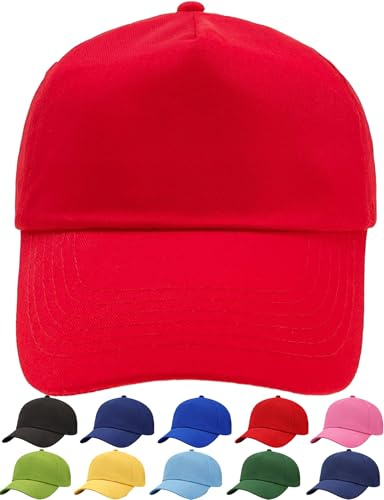 4sold - Cappellino da baseball per bambini, unisex Rosso acceso Taglia Unica
