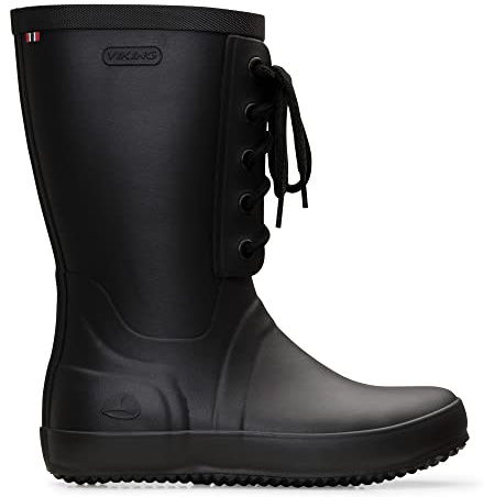 Viking damer retro logg gummistövlar, svart, 42 EU