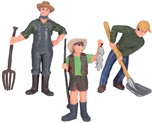 STOBOK 3 Stück Bauernhof Arbeiter Modell Spielzeug Realistische Farmer Figuren Puppenhaus Mini Menschen Action- Figuren Spielsets