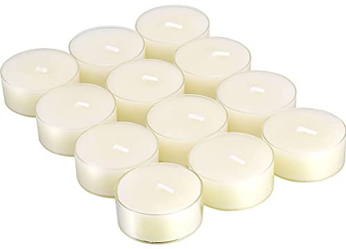 TELOSMA 12pcs Natural White Beeswax Tealight Candles - Organic Candle Natural Scent Smokeless Clean Burning