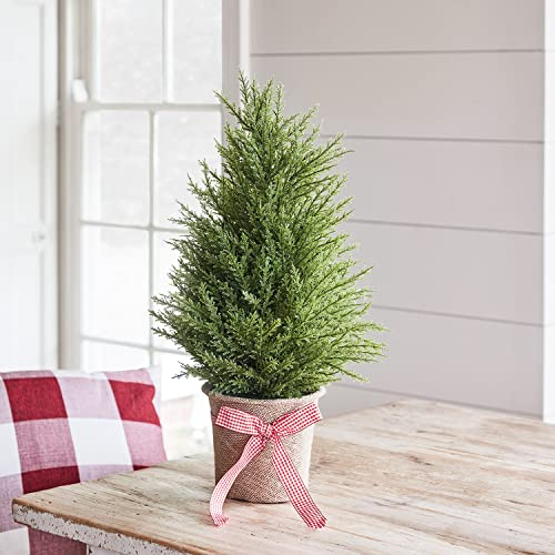 Lights4fun 55cm Mini Tannenbaum im Topf Weihnachtsbaum Tischbaum Weihnachtsdeko