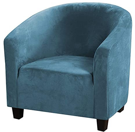 YOPOIY Luxus Velvet Club Chair Schonbezug Weich Sesselhusse Stretch Sesselbezug rutschfest Möbelschutz für Wohnzimmer Bartheke -blau