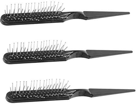 FRCOLOR Spazzola Per Cotonare e Districante in Acciaio 3 Pezzi Pettine a Coda Di Topo Per Parrucchieri Professionisti, Per Colorazione e Styling Di Parrucche e Chioma Naturali