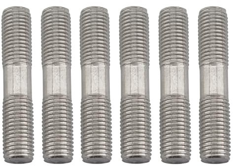 (6 pezzi) M12 x 80 mm a doppia estremità filettata perno in acciaio inossidabile 304 uguale lunghezza filettatura doppia vite bulloni di fissaggio