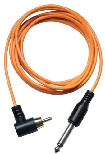 YSJJZRL 200cm 6.35mm to RCA Audio Cable 90 Degree Angle 6.35mm TS Mono Male to RCA Male Audio Adapter Cable (Orange)
