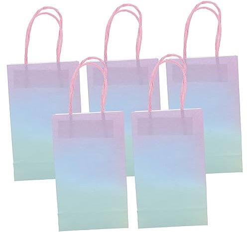 HAPINARY 5stücke Papiertüten Mit Griffen Als Geschenktüten Aus Hochwertigem Papier Für Party Kleine Und Praktische Tragetaschen Aus Papier Für Süßigkeiten Und Spielzeug