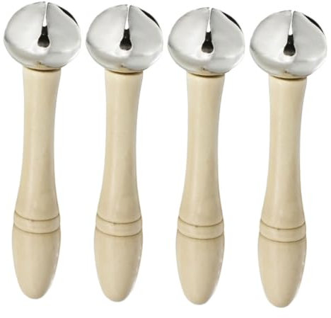 Toyvian 4 Stück Handglocken Musikinstrument Holzgriff Langlebig Verschleißfest Klassenzimmer Glocke Trainingsinstrument Für Schul Und Bühnengebrauch