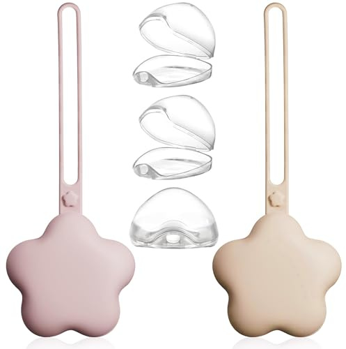 5 Stück Schnullerbox,2 Stück Silikon Schnulleraufbewahrung und 3 Stück Transparent Plastik Schnullerboxen,Portable Dustproof Schnullerbox,Silikon Schnuller Aufbewahrungsbox,Baby Schnullertasche
