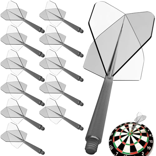 Pyroclasia 12 pièces de volants de fléchettes avec manche stable, accessoires de fléchettes Fusion, volants de fléchettes Dart Flyer avec manche, volants fixes intégrés, manches de fléchettes en