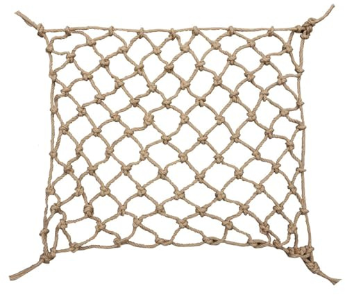 QTQHOME Kids Climbing Frame Net–Durable Rope Cargo Net for Outdoor Playgrounds,Tree Houses & Rock Walls–Includes Hammock & Ladder Attachments(1x1m(3.2x3.2ft), Diameter:1.6cm)