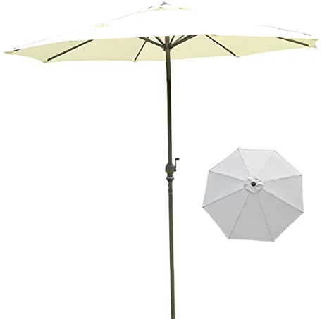GLETSF Garden Umbrella Parasol Garden Sun Parasol, Outdoor Sun Shade, Waterproof, Sun Protection, Protection Windproof, For Balcony, Dining Tables, Gardens, Patios, Decking, Sun-White-106inch