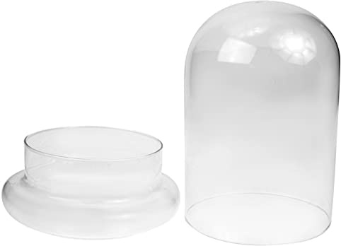 Cabilock Transparent U Shaped Glass Bell Jar Dome for Eternal Flower Display Decorative Glass Cover for Micro Landscape Home Garden Decoration and Gift