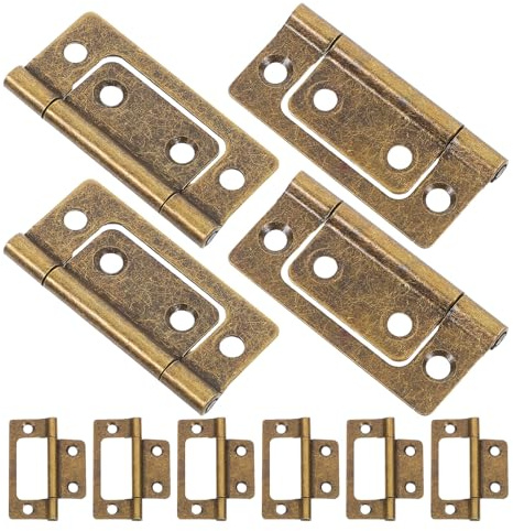 KOMBIUDA Cerniere per Porte a Soffietto in Ferro Anticato Spessorato 51X25X1,2Mm, Kit 12 Pezzi Design Madre Stabile, Ferramenta per Mobili e Persiane, Adatte per Armadi e Finestre Antiche