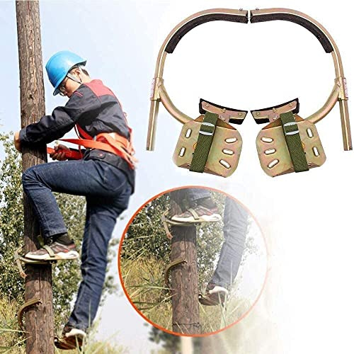 LGWG Baumklettern Ausrüstung Set Climbing Tree Spikes Set Kletterbaum Spikes Set Klettern Bäume Artefakt Baumklettern Ausrüstung Set mit Verstellbarem Sicherheitsgurt