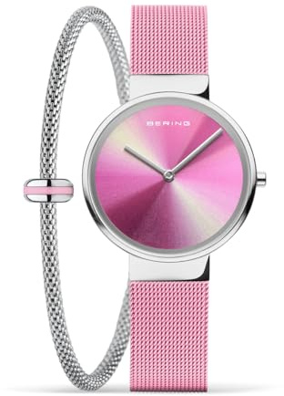 Bering Damen Quarz Uhr | Armbanduhr 31 mm Edelstahlgehäuse und Zifferblatt | Milanaisearmband | Saphierglas | 5 ATM | 19031