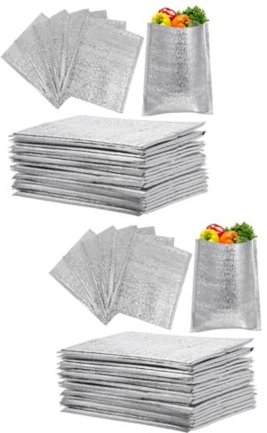 SEWOART 40stücke Aluminium Isolierbeutel Praktische -aufbewahrungstaschen Für Lebensmittel Für Obst Gemüse Und Snacks Wiederverwendbar Und Leicht Zu Verstauen