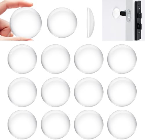 Fermaporta Trasparente 12 pezzi Paracolpi Elastici per Pareti e Paracolpi Autoadesivi per Porte cuscinetti elastici adesivi 40x5 mm in gomma, per maniglie pareti vetri e bagni protegge porte e pareti