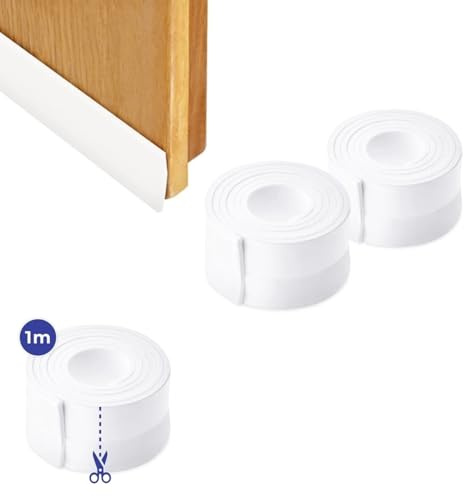 PARENCE.- Juego de 2 juntas de puerta – junta de puerta de 100 x 3,5 cm, aislamiento térmico y protección contra corrientes de aire, fácil de montar