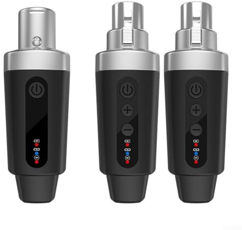 Yhenlovtt Sistema inalámbrico de micrófono, receptor de transmisor XLR de 2.4 GHz, con carga USB para micrófono dinámico, equipo de audio profesional de rango de 50 m (1 en 2)