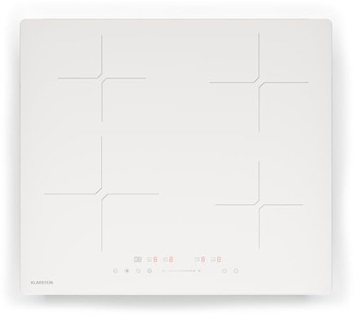 Klarstein PowerGlide Placa Inducción – 4 Zonas Con Refuerzo, 7800 W, Mando Deslizante, Temporizador Y Bloqueo Infantil, Indicador De Calor Residual, Diseño Elegante De 60 cm