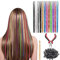 260 Racines Kit Extension de Cheveux Colorés, Kit D'Extensions de Cheveux Synthétiques, Hair Tinsel, 12 Couleurs Extensions Plumes Colorés Accessoires pour Filles, Dames, Fête, Festival, Jeu de Rôle