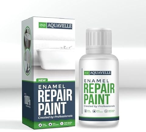 AQUAVELLE Bath Enamel Paint 30ml White | Pre-Mixed Touch Up Paint for Bathtubs | High-Gloss, Anti-Rust Finish | DIY Chip & Scratch Repair for Re-Enamelled Iron, Steel, Cast Iron Baths