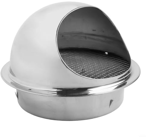 Sfiato da parete cromato per una ventilazione efficiente in asciugatrice e in cucina (180 mm)