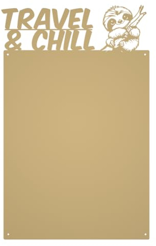 Anwicar Magnettafel Faultierbrett Gold 31x50 cm | Magnetisches Stahlboard für Magnete, Fotos und Notizen, Beschreibbar, Montageset inklusive